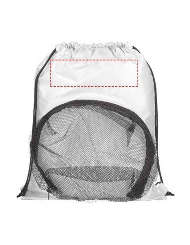 Sac à dos avec cordon de serrage et compartiment football blanc