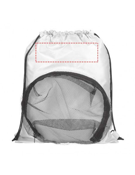 Sac à dos avec cordon de serrage et compartiment football blanc