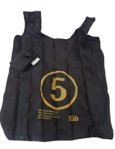 Sac pliable noir avec texte