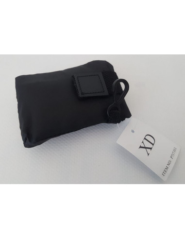 Sac pliable noir avec texte