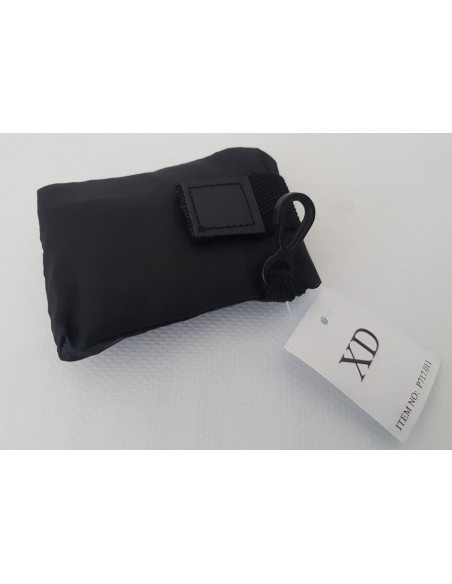 Sac pliable noir avec texte