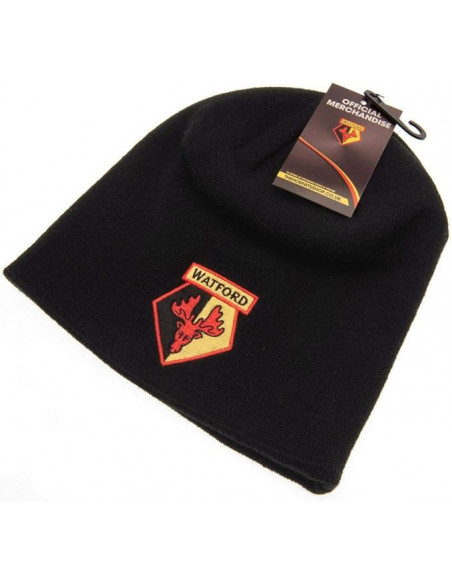 Watford FC – Bonnet noir tricoté Adulte (Taille unique)