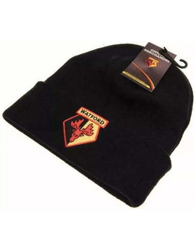 Watford FC – Bonnet noir tricoté Adulte (Taille unique)
