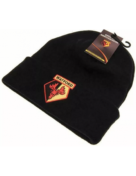 Watford FC – Bonnet noir tricoté Adulte (Taille unique)