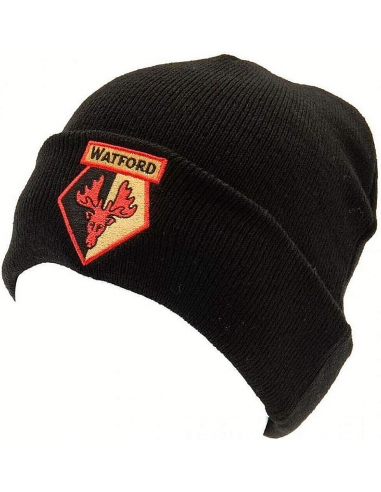 Watford FC – Bonnet noir tricoté Adulte (Taille unique)