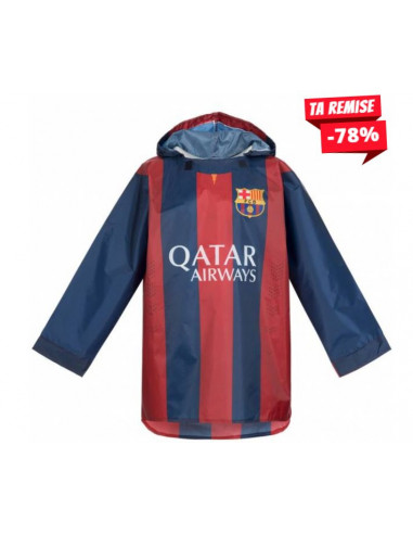 Poncho de Pluie – FC Barcelone – Enfant – Bleu & Rouge – Capuche – Imperméable